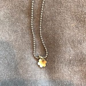 18k gold and silver necklace